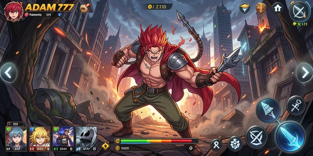 Gameplay seru <strong>ADAM77</strong> dengan karakter anime yang beragam dan grafis memukau.