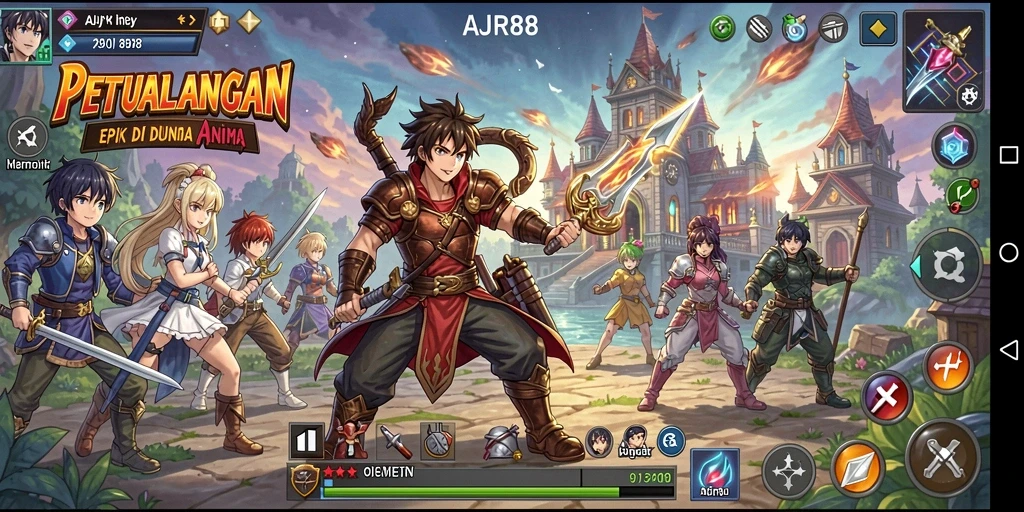 Tampilan gameplay seru di <strong>AJR88</strong> dengan karakter anime favorit.