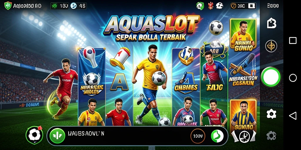 Gameplay seru AQUASLOT dengan tema sepak bola menciptakan pengalaman bermain yang tak terlupakan.