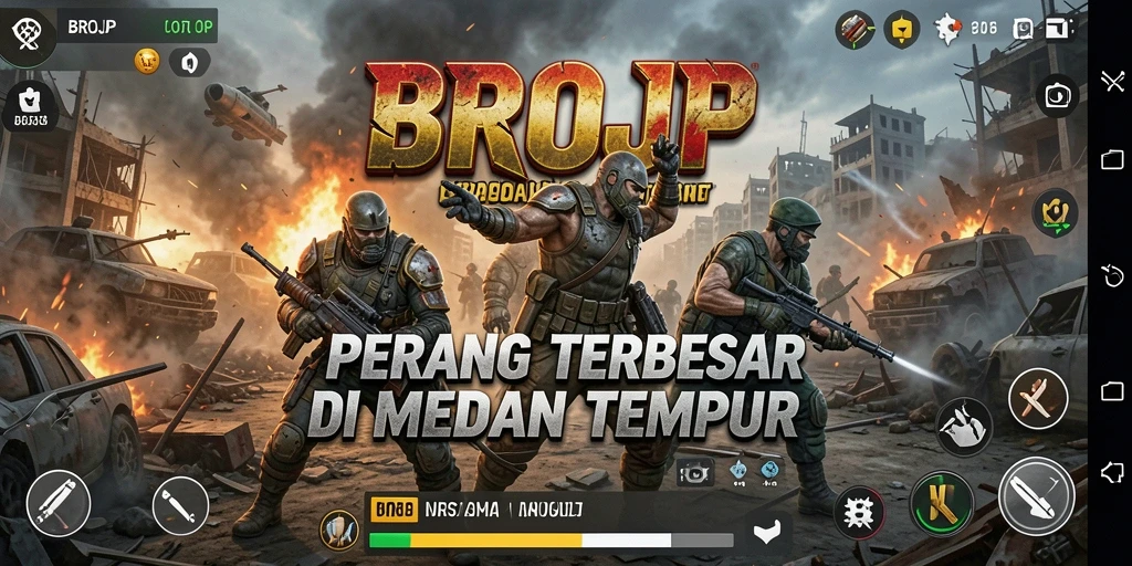 Gameplay seru dan menegangkan di BROJP Battle Royale.