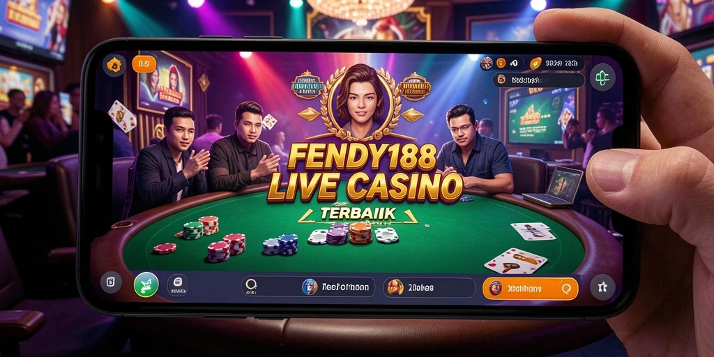 Screenshot gameplay FENDY188 dengan dealer langsung dalam aksi.