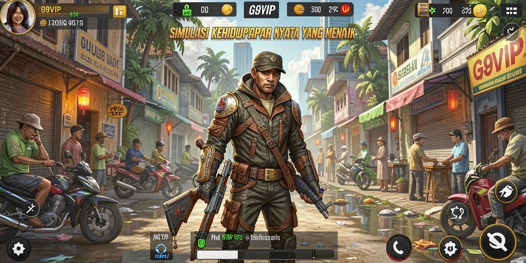 Screenshot utama G9VIP menunjukkan gameplay simulasi yang mendetail dan menyenangkan.