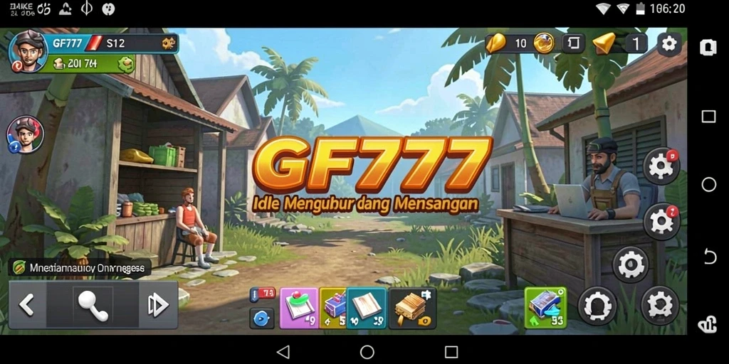 Screenshot permainan GF777 menampilkan gameplay Idle yang seru dan interaktif.