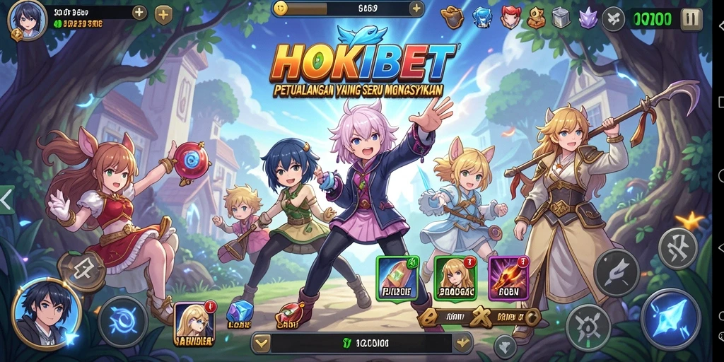 Tampilan seru dari gameplay HOKIBET dengan aksi karakter Anime.