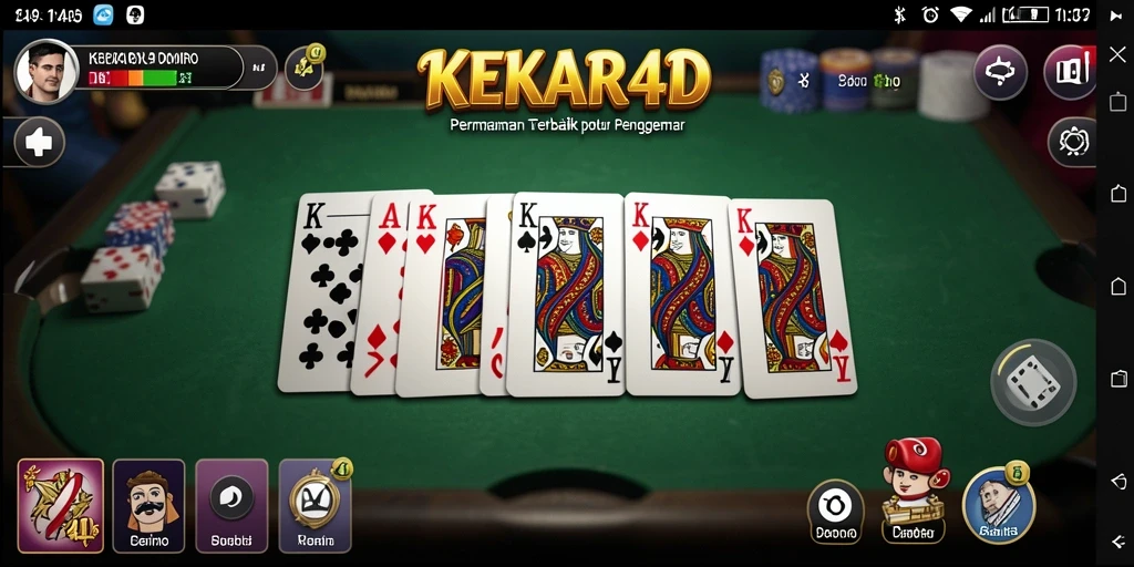 Tampilan gameplay seru di aplikasi KEKAR4D yang menarik.