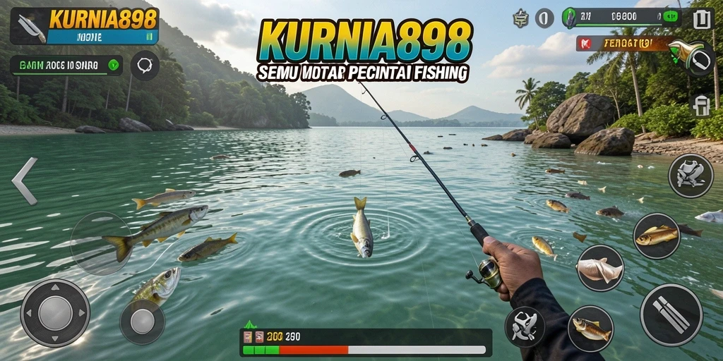 Tampilan gameplay KURNIA898 yang menarik saat memancing ikan.