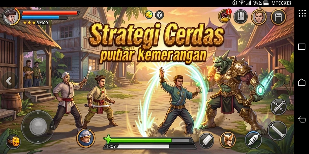 Screenshot MPO303 menampilkan pertempuran strategis yang mendebarkan dalam gameplay.