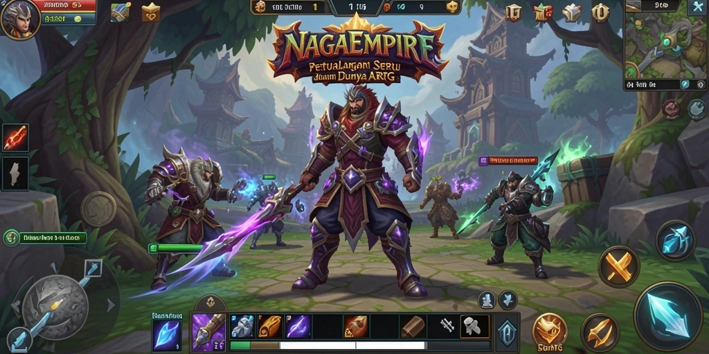 Screenshot menampilkan aksi seru dalam gameplay ARPG NAGAEMPIRE.
