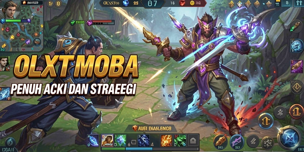 Tangkapan layar menampilkan momen intens dalam permainan MOBA OLXTOTO.