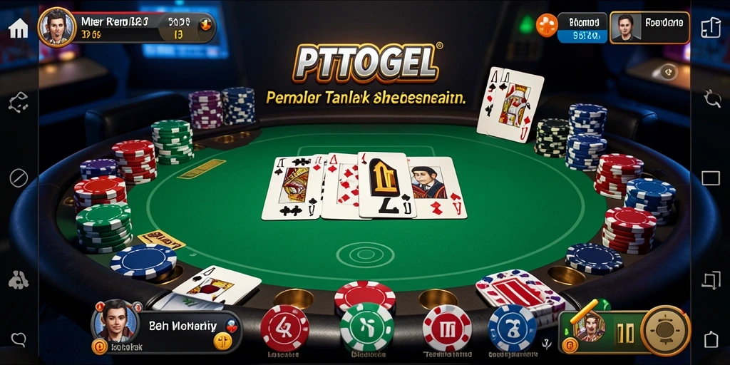 Tampilan menarik gameplay Poker PTTOGEL dengan interaksi langsung antar pemain.