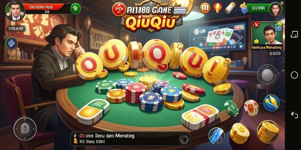 Tampilan seru dari gameplay QiuQiu RI188.