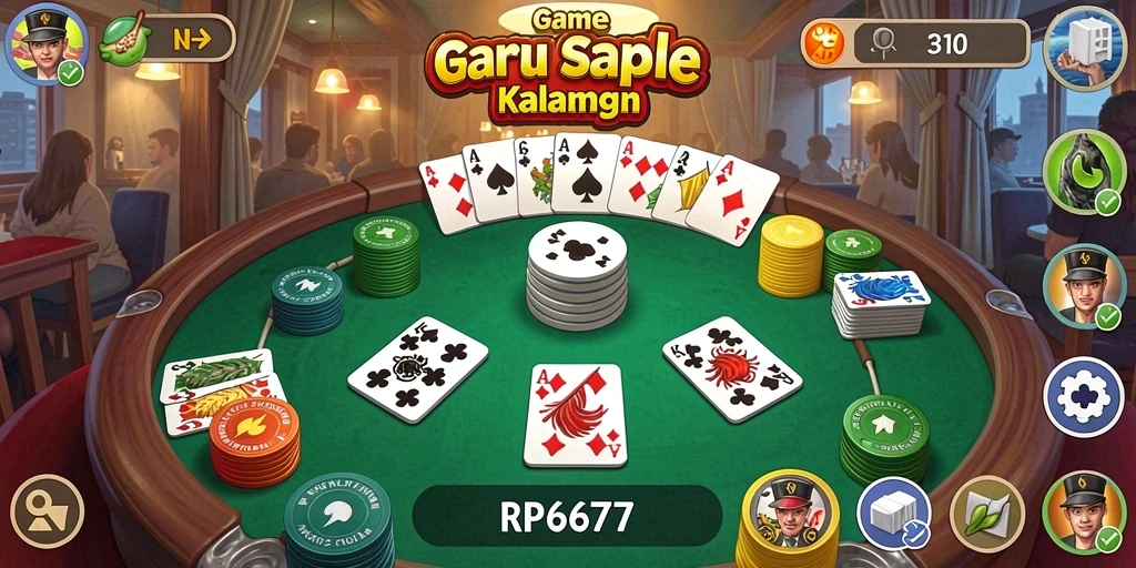 Screenshot gameplay RP6677 menampilkan suasana seru bermain Gaple.