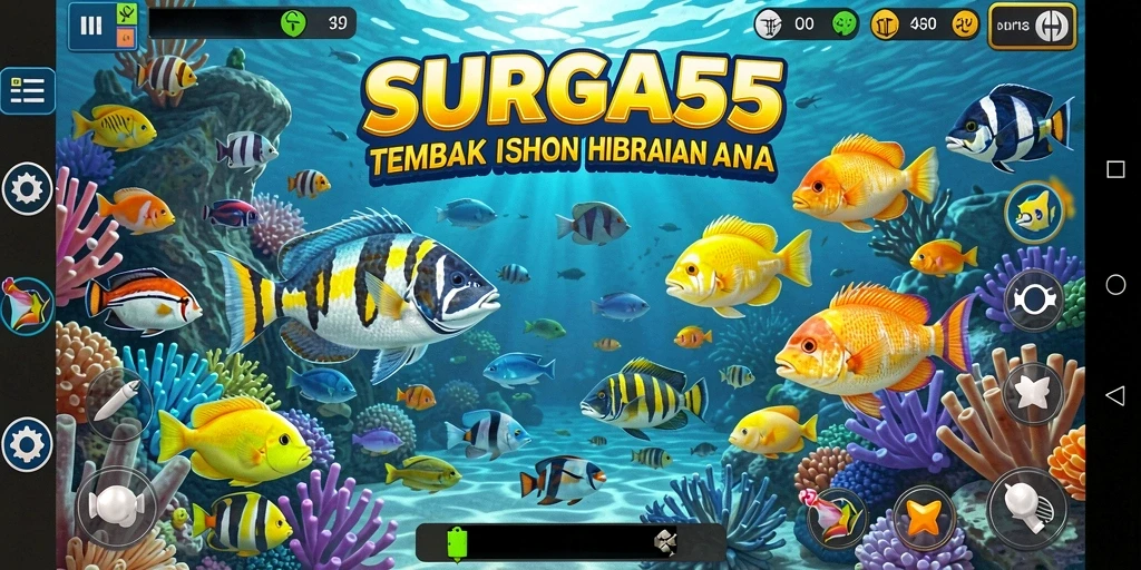 Gameplay menarik dalam SURGA55 menembak ikan di laut yang indah.