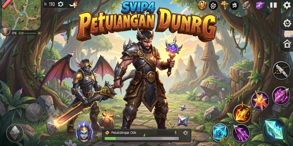 Tampilan screenshot utama SVIP4 yang menampilkan aksi gameplay RPG.