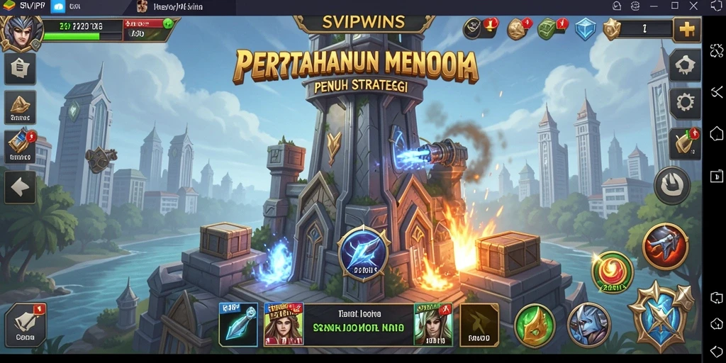 Tampilan gameplay SVIPWINS yang menegangkan dalam aksi Tower Defense.
